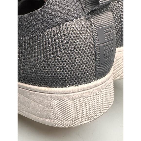 FitFlop Women 7.5 Rally Knit Trainer Sneakers Metallic‎ Gray Shimmer Activewear - Picture 15 of 16